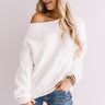Cappuccino Cozy Cable Knit Sweater In White Image - 1