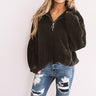 London Bridge Sherpa Pullover In Black Image - 1