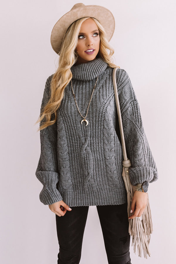 Saved By The Belle Knit Sweater In Light Slate Image - 3
