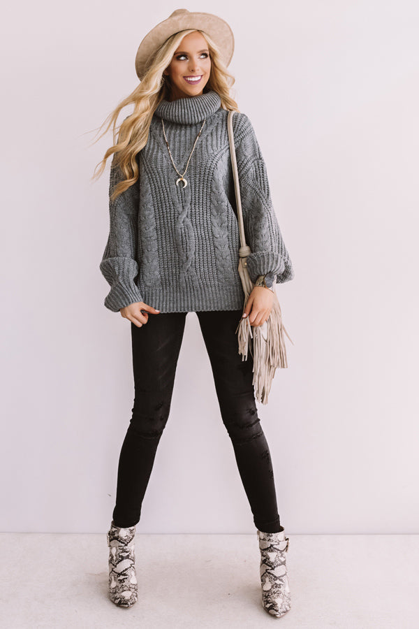 Saved By The Belle Knit Sweater In Light Slate Image - 5