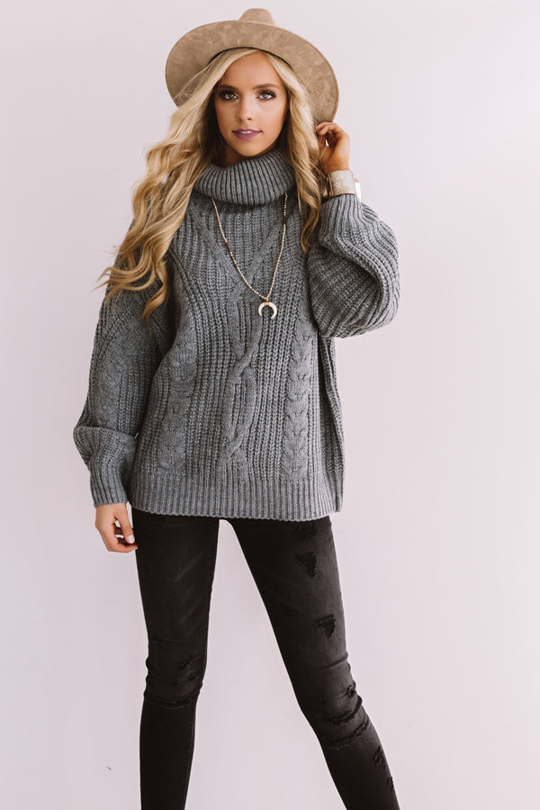 Saved By The Belle Knit Sweater In Light Slate Image - 4