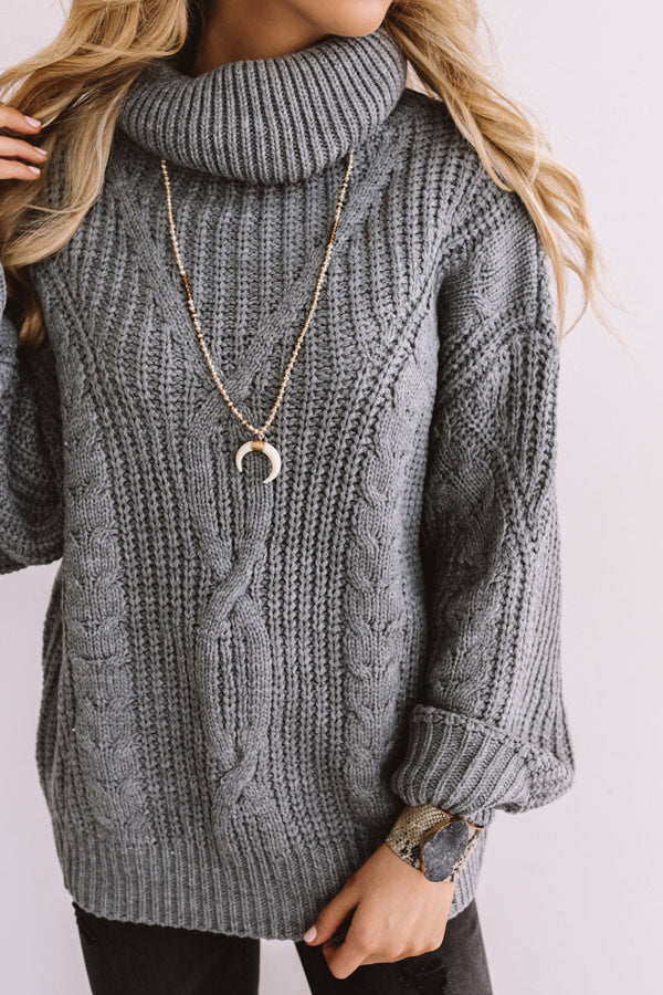 Saved By The Belle Knit Sweater In Light Slate Image - 2