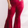 The Stassi High Waist Velvet Flares In Wine Curves Image - 1