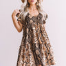 Chic On Command Snake Print Babydoll Dress Image - 1