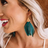 Feeling Flirtatious Feather Earrings In Teal Image - 1