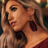 Feeling Flirtatious Feather Earrings In Wine Image - 1