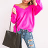 Jet Set Snuggles Shift Sweater In Hot Pink Image - 1