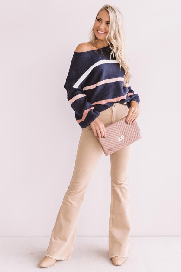 Marvelous Mountain Views Stripe Sweater in Navy Image - 4