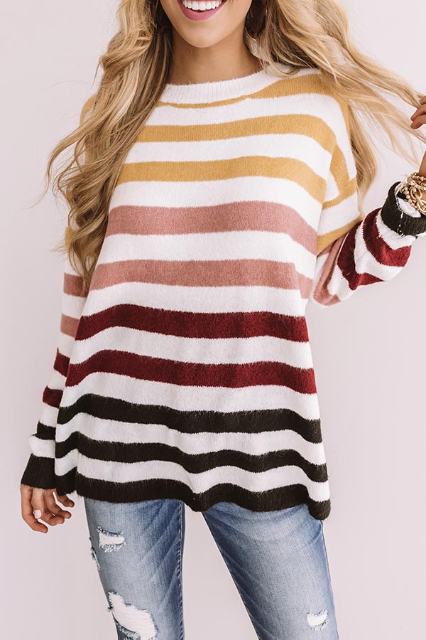 Apple Spiced Kisses Stripe Sweater Image - 3