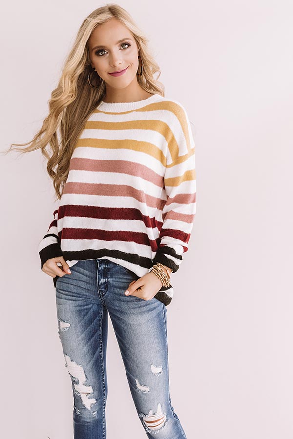 Apple Spiced Kisses Stripe Sweater Image - 5