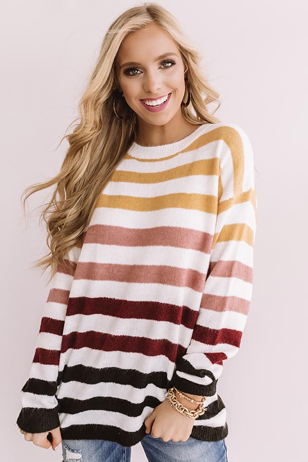 Apple Spiced Kisses Stripe Sweater Image - 2