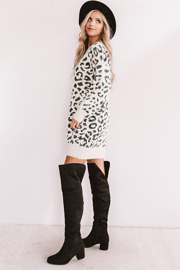 Toasty In Telluride Leopard Sweater Dress Image - 2