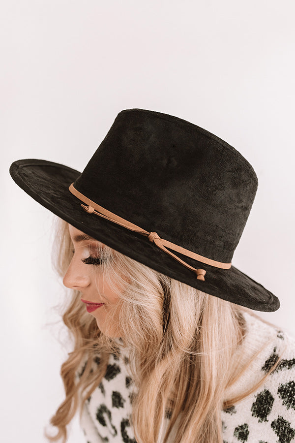 World Renowned Faux Suede Hat In Black Image - 3