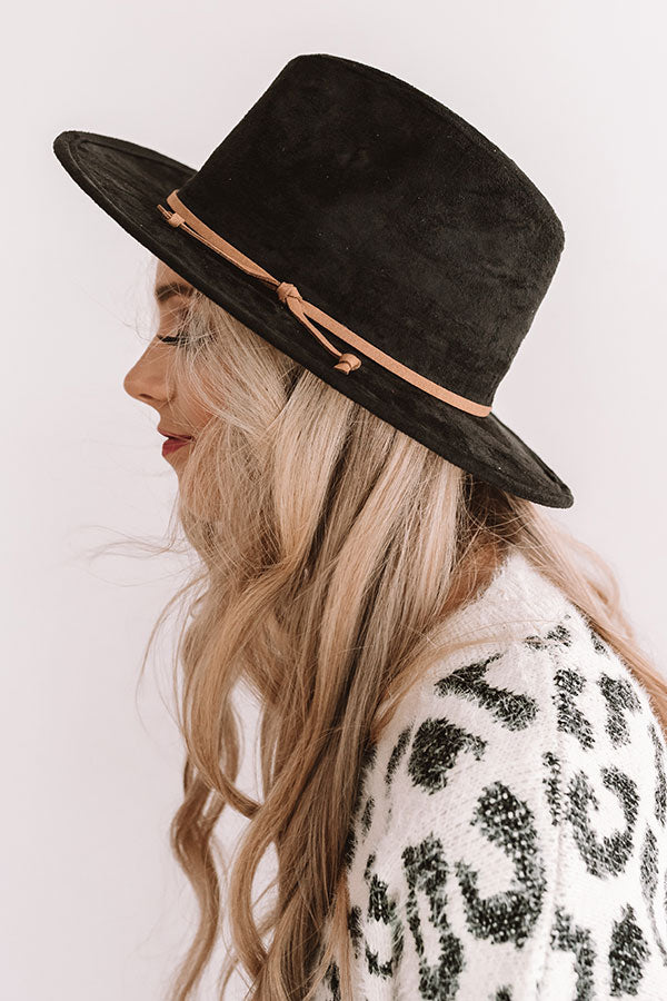 World Renowned Faux Suede Hat In Black Image - 1