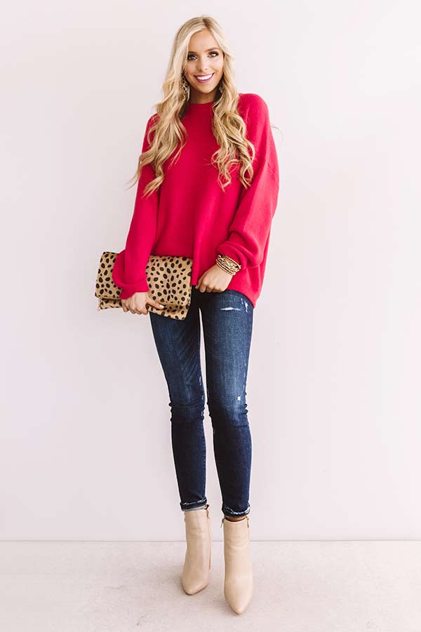 Better Than The Rest Shift Sweater In Raspberry Image - 1