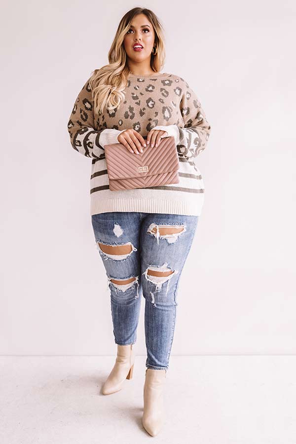 Chic Simplicity Leopard Sweater  Curves Image - 2