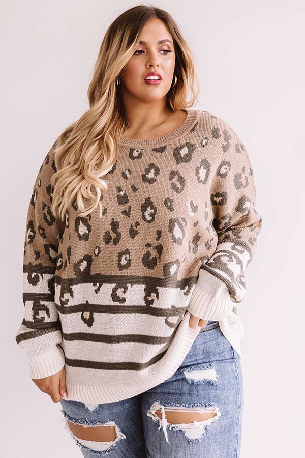 Chic Simplicity Leopard Sweater  Curves Image - 1