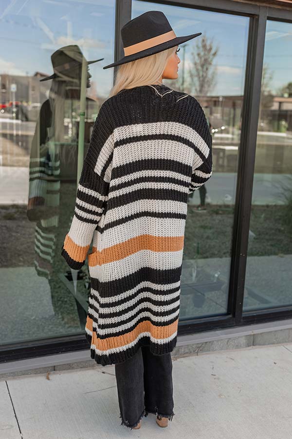 Stripes And Lattes Knit Cardigan Image - 2
