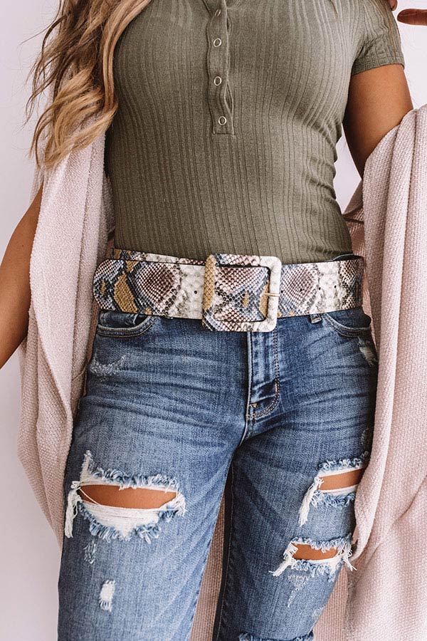 Posh Print Snake Print Belt Image - 1