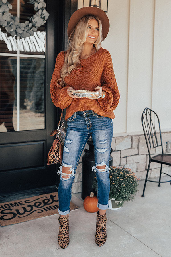 Colorado Winter Knit Sweater In Rust Image - 1