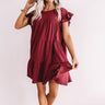 Ready To Party Babydoll Dress In Merlot Image - 1