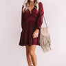 Sweet And Stunning Babydoll Dress In Merlot Image - 1