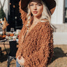 Chic Peek Popcorn Knit Light Weight Jacket In Rust Image - 1