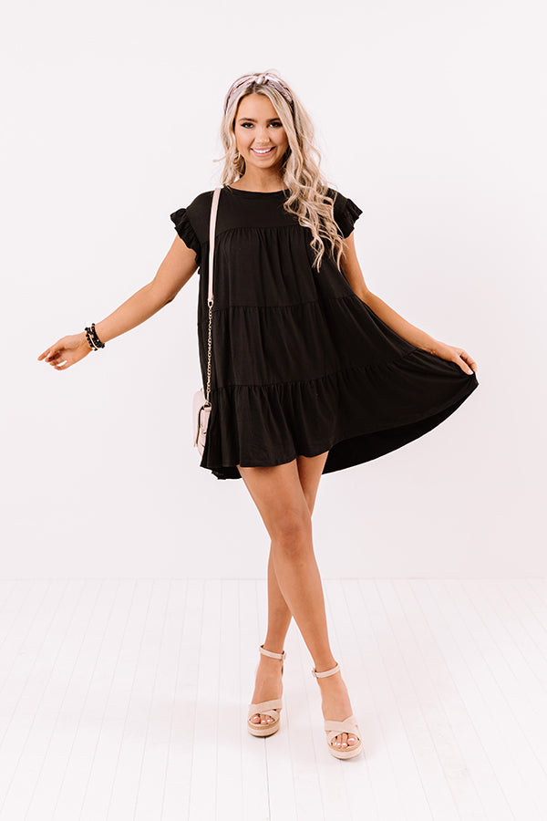 Ready To Party Babydoll Dress In Black