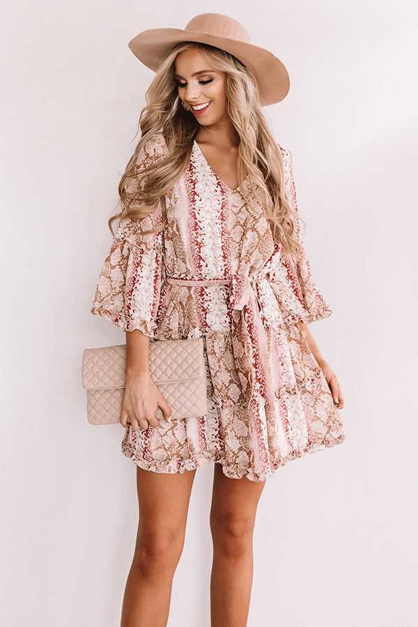 Private Suite Snake Print Ruffle Dress Image - 2