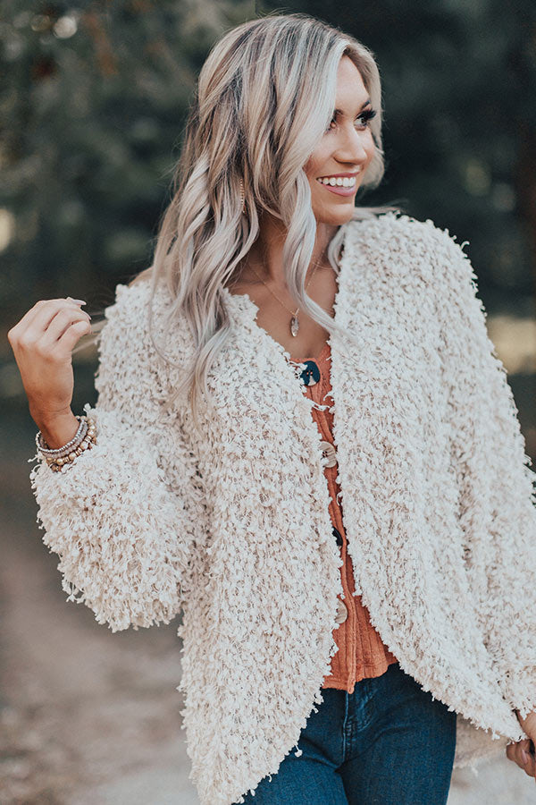 Chic Peek Popcorn Knit Light Weight Jacket In Ivory – Impressions