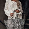 Neutral Territory Snake Print Tote In Black Image - 1