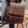 Upstate Adventures Faux Leather Leopard Backpack In Brown Image - 1