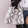 Nightlife Luxury Snake Print Tote In White Image - 1