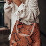 Nightlife Luxury Snake Print Tote In Cinnamon Image - 1