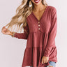 Concert Crush Babydoll Top in Wine Image - 1
