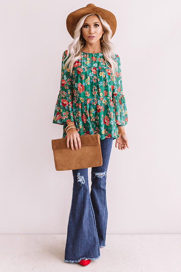 East Avenue Floral Shift Top Image - 3