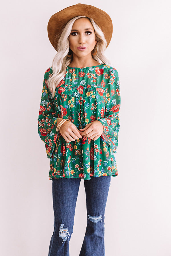 East Avenue Floral Shift Top Image - 2