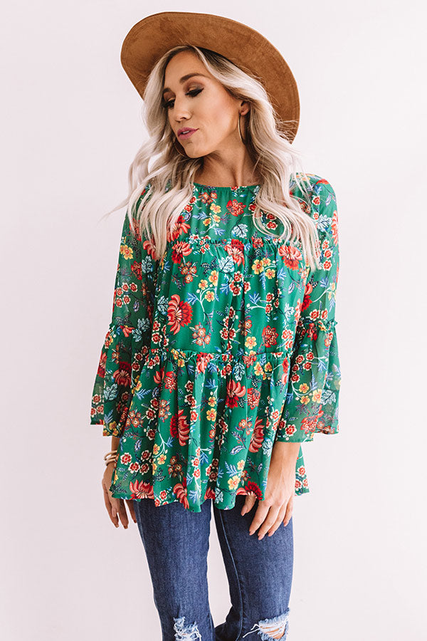East Avenue Floral Shift Top Image - 4