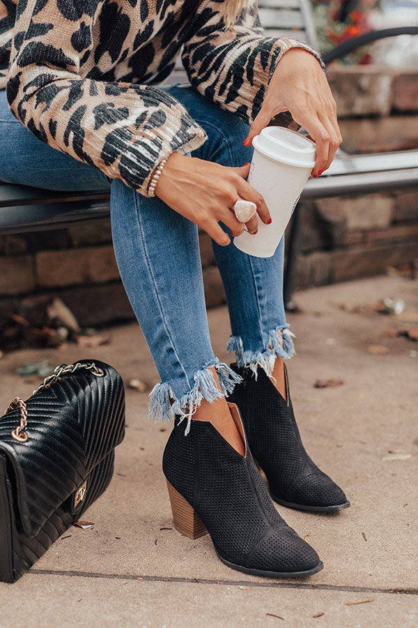 The Lyle Perforated Bootie In Black Image - 3