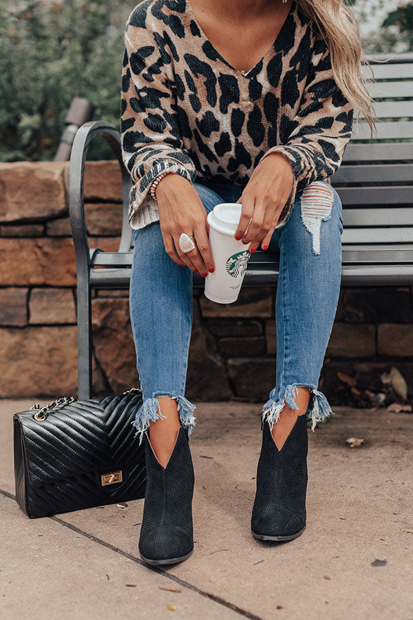 The Lyle Perforated Bootie In Black Image - 2