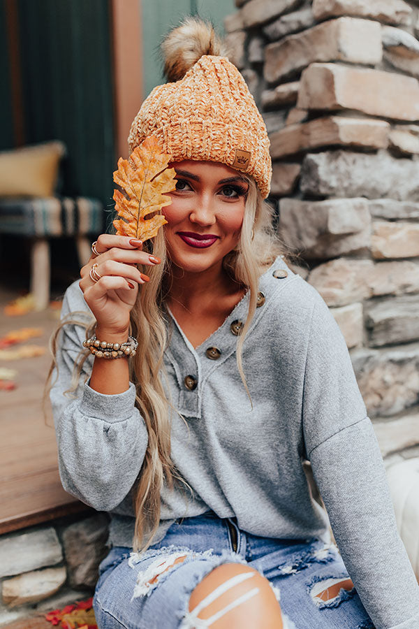 Pure Sweetness Fleece Lined Chenille Beanie In Golden Honey Image - 1