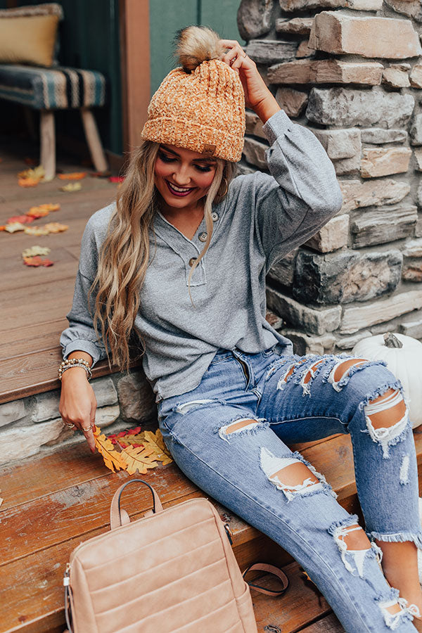 Pure Sweetness Fleece Lined Chenille Beanie In Golden Honey Image - 2