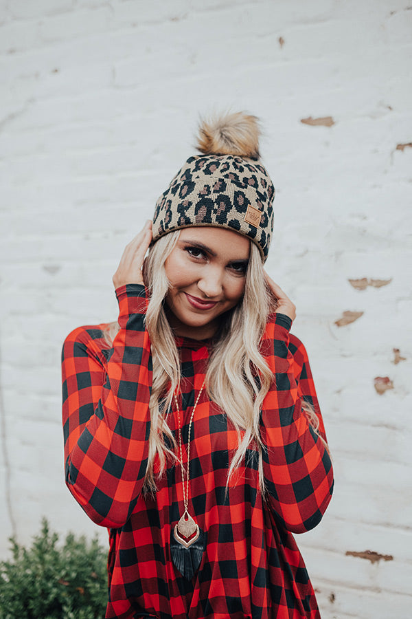 Cute On Repeat Leopard Beanie Image - 3