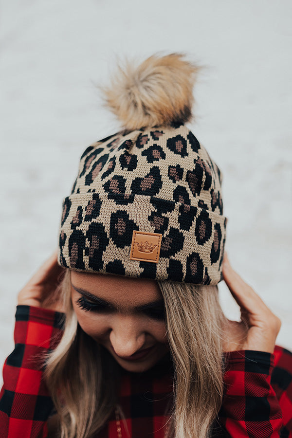 Cute On Repeat Leopard Beanie Image - 2