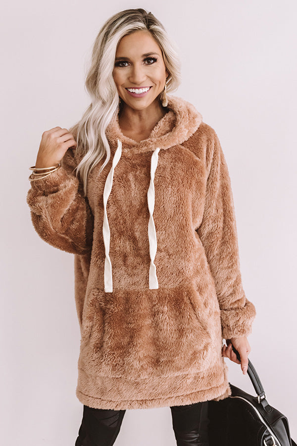 Simply Burr-fection Teddy Hoodie in Iced Mocha Image - 3