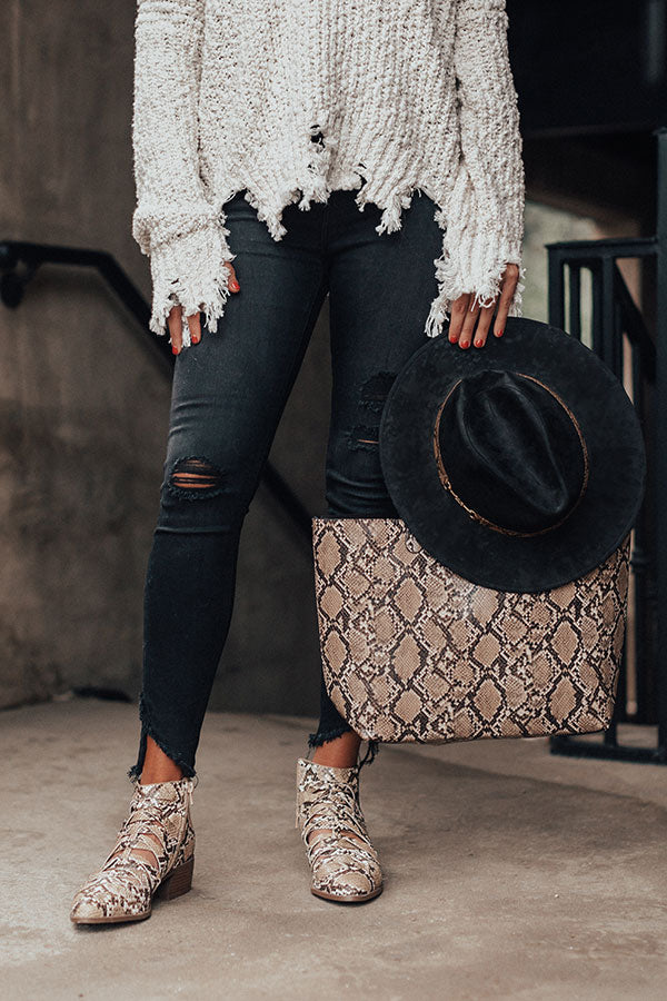 The Dani Snake Print Bootie Image - 3