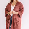 Weekend Out West Knit Cardigan In Dark Blush Curves Image - 1
