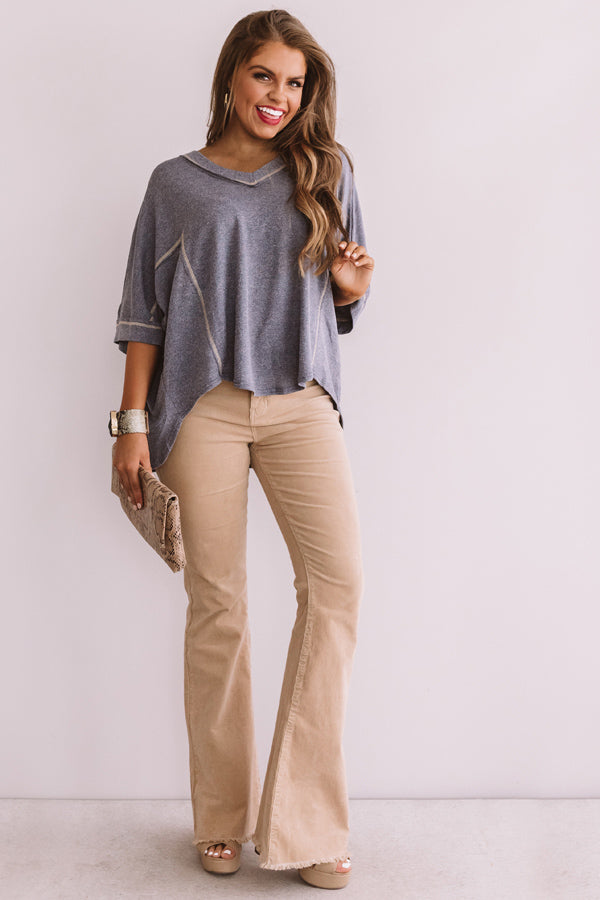 Cabernet At The Cabin Shift Top in Navy Image - 5