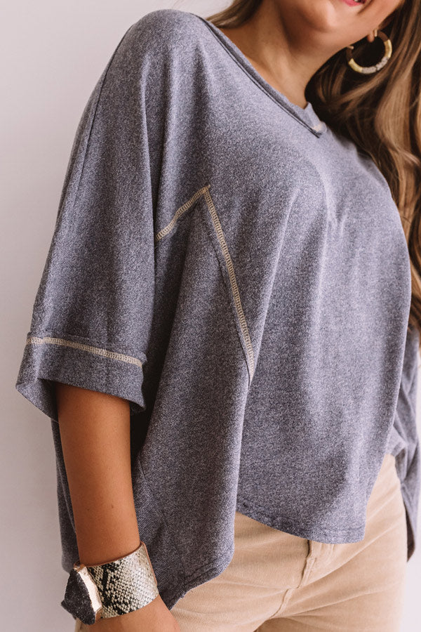 Cabernet At The Cabin Shift Top in Navy Image - 2