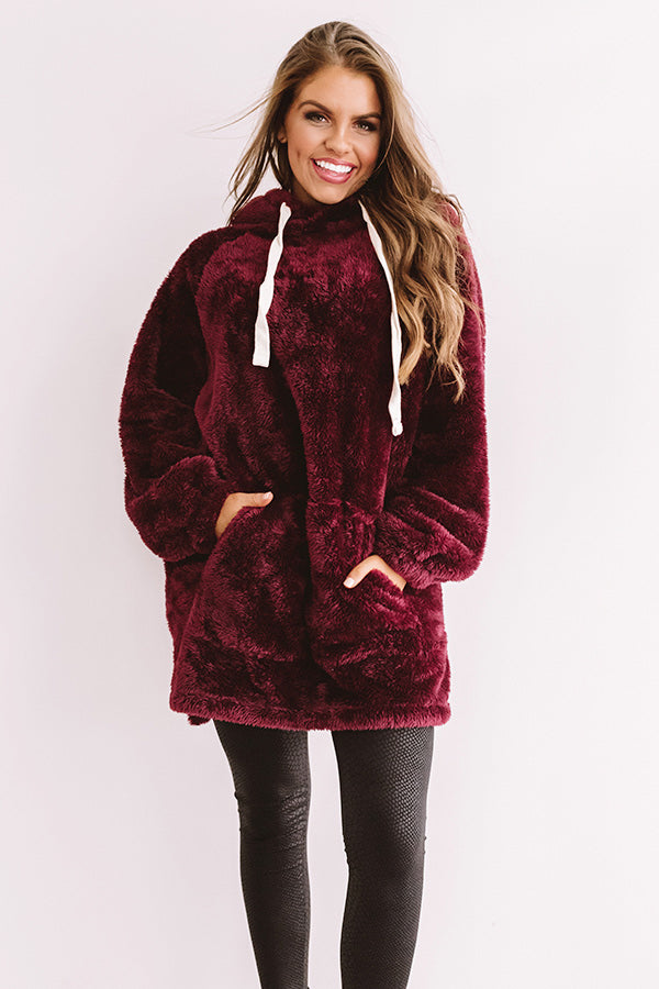 Simply Burr-fection Teddy Hoodie in Windsor Wine Image - 4